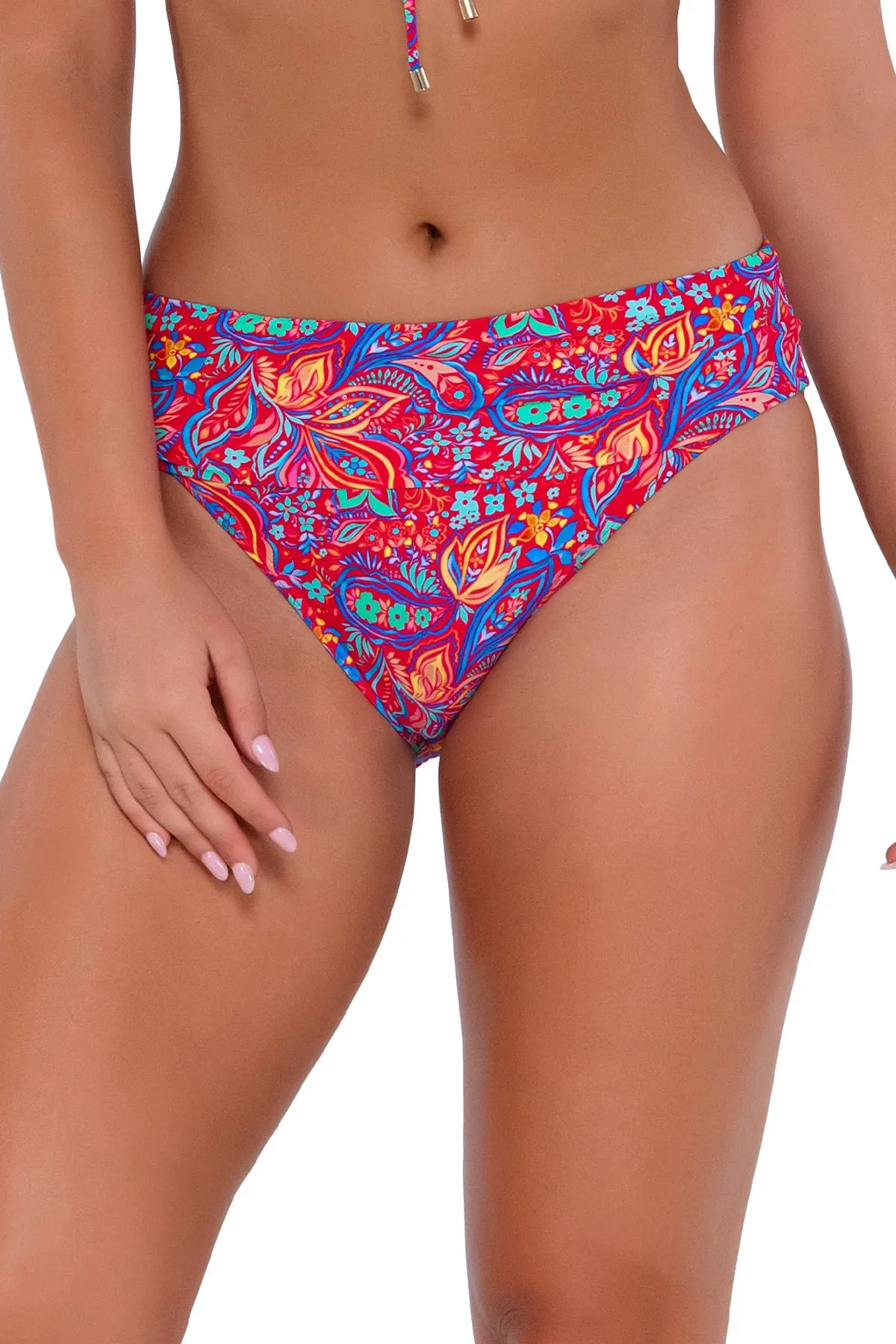 Hannah High Waist Banded Bikini Bottom