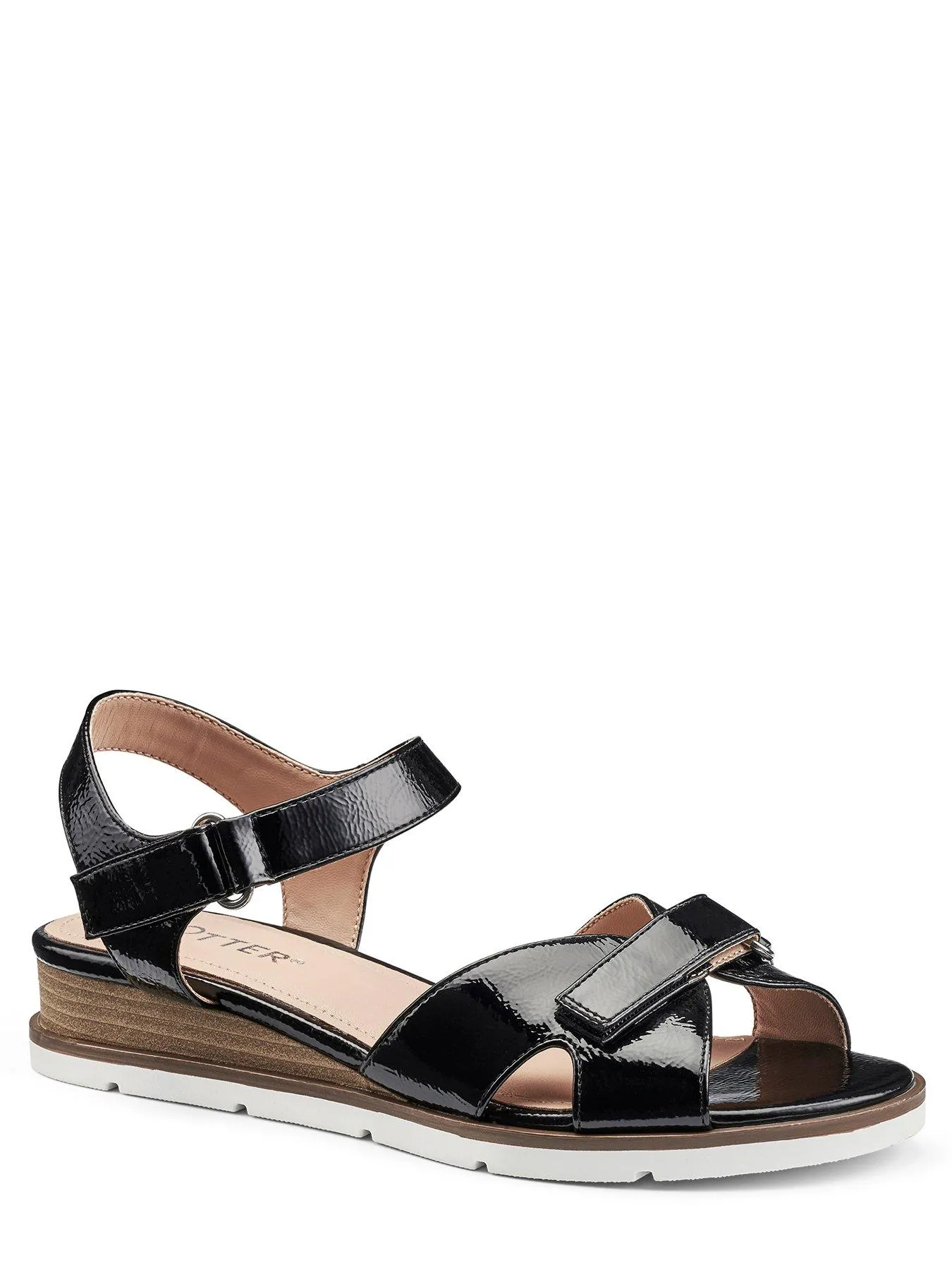 Hotter Sandals Synthetic Patent Standard Syros - Black-sy