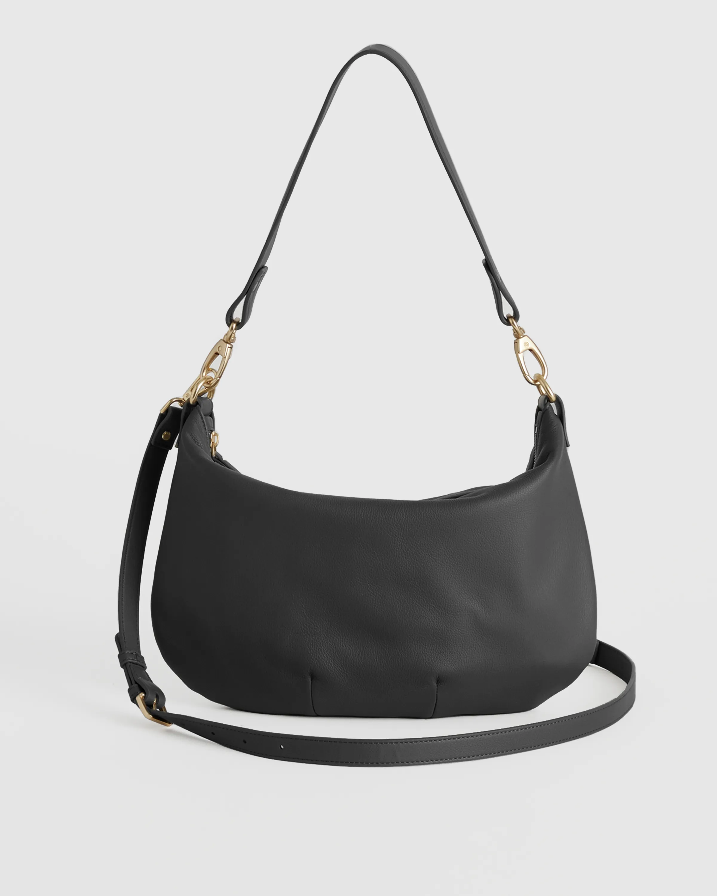 Italian Leather Convertible Crescent Shoulder Bag