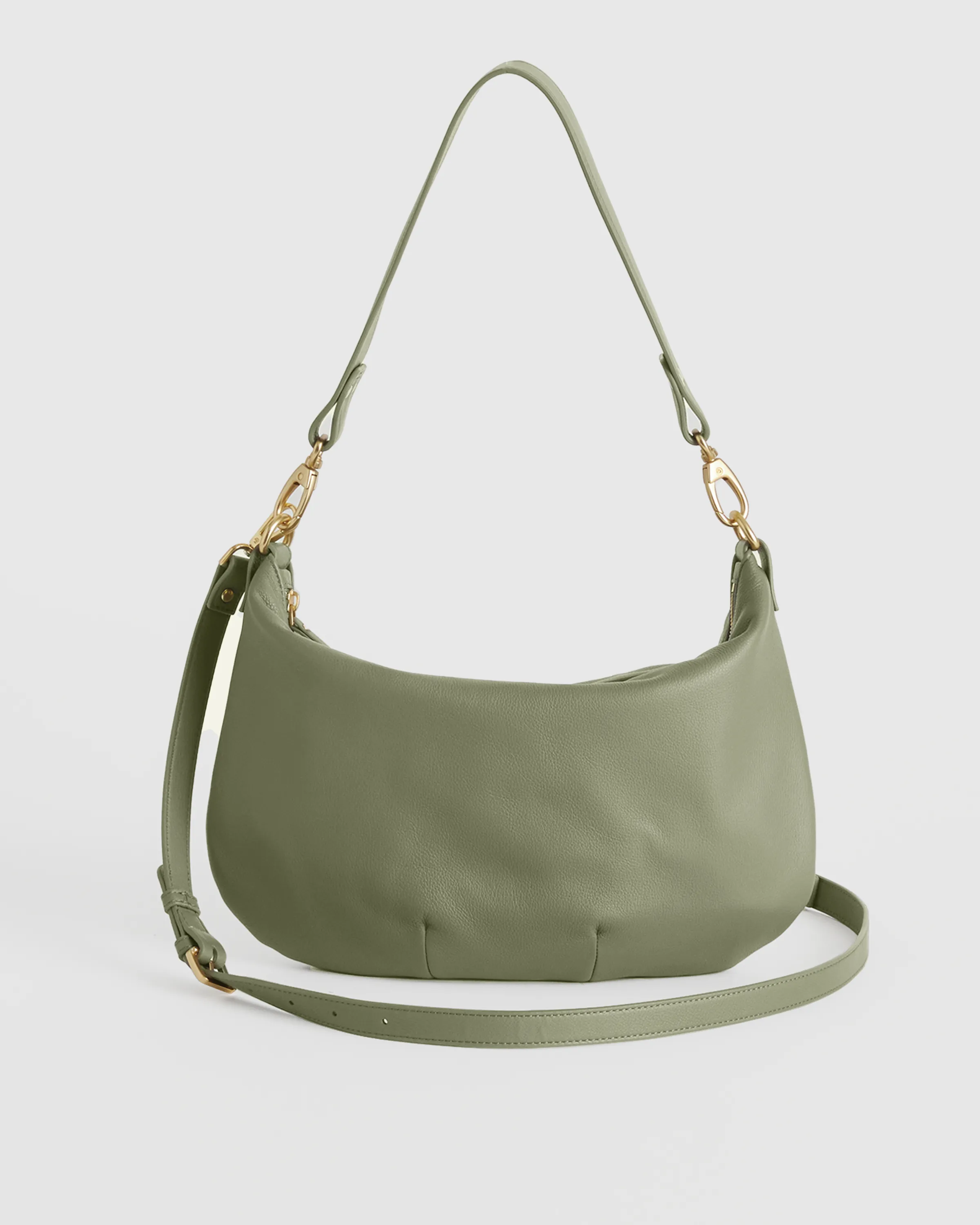 Italian Leather Convertible Crescent Shoulder Bag