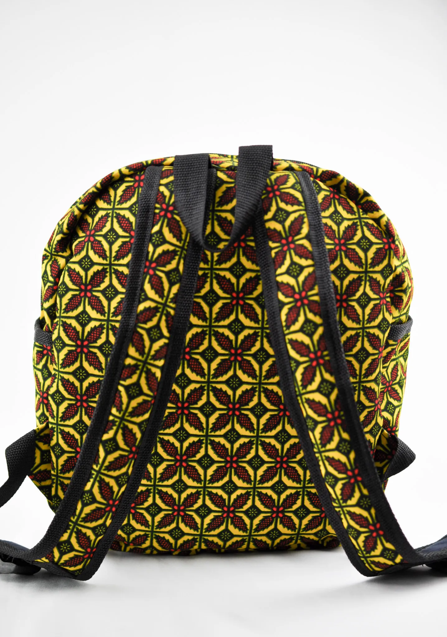 Jackie Yellow and Red Ankara Print Backpack -