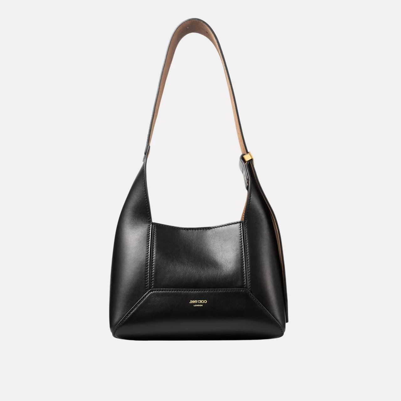 JIMMY CHOO Diamond Small Leather Hobo Bag - BLACKGOLD