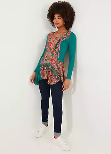 Joe Browns Handkerchief Hem Printed Jersey Tunic Top | Grattan