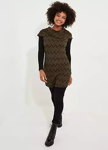 Joe Browns Oversized Collar Geometric Layered Tunic Top | Grattan