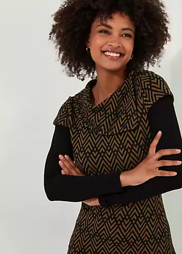 Joe Browns Oversized Collar Geometric Layered Tunic Top | Grattan