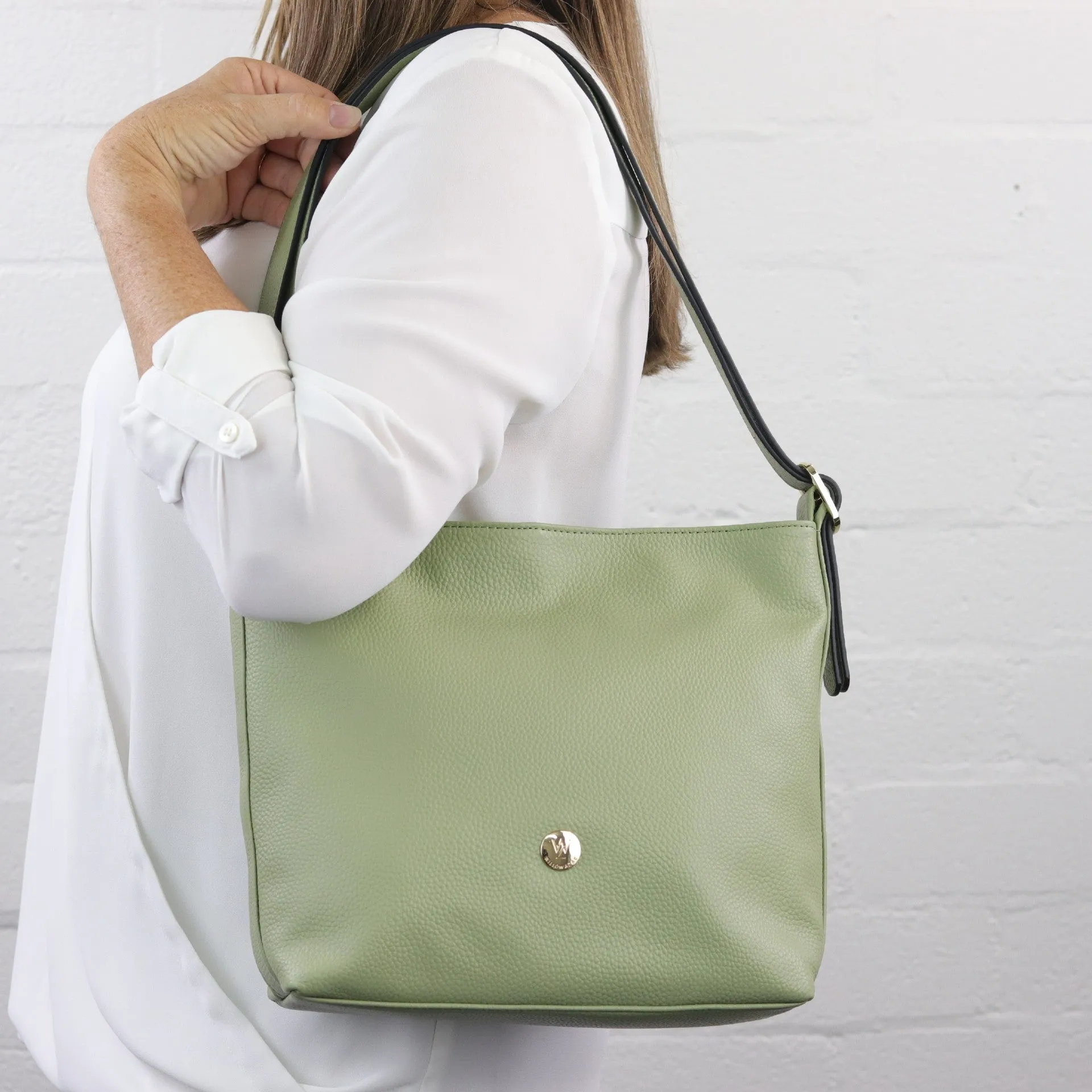 Julie sage leather shoulder bag DISCONTINUED COLOUR