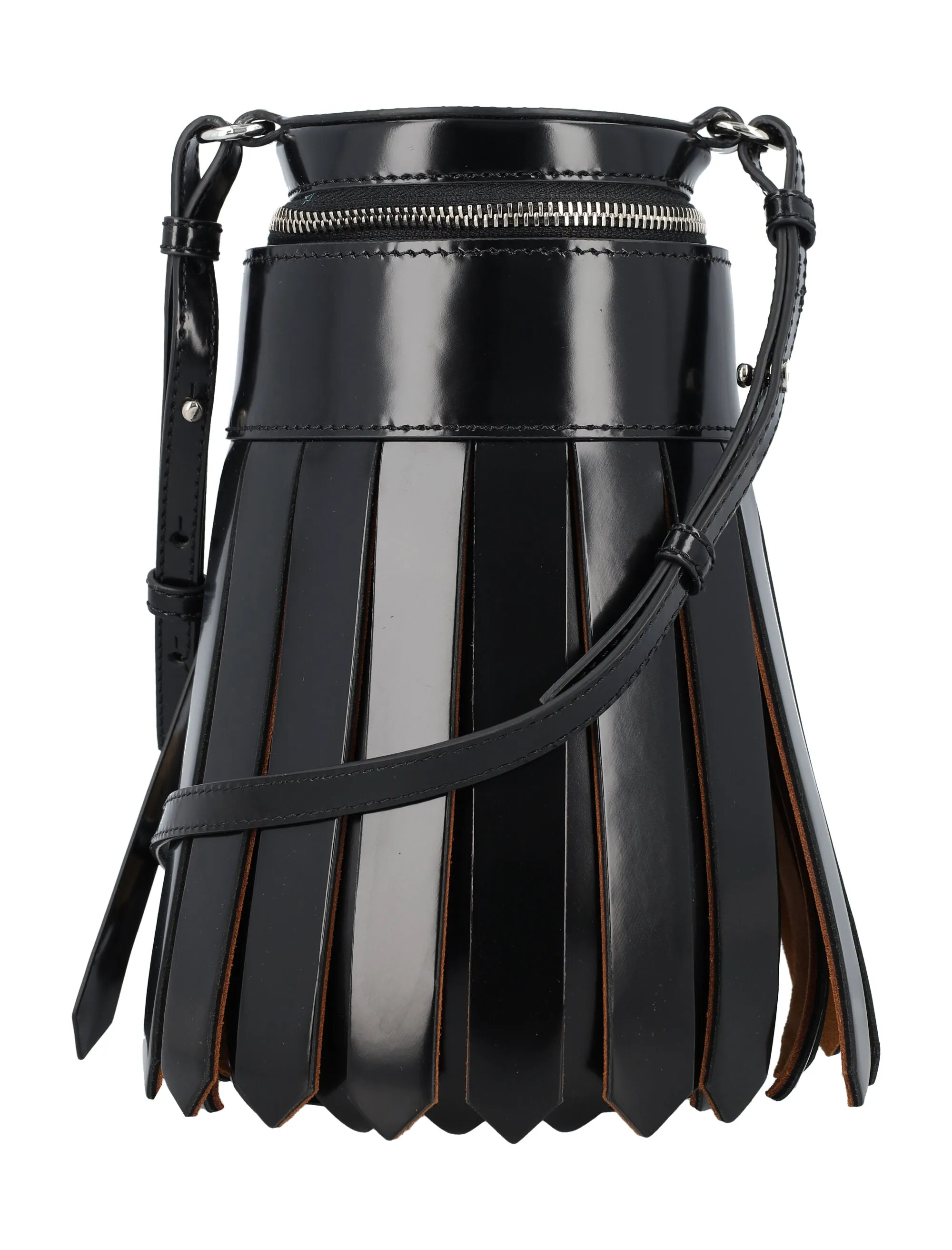 JW ANDERSON Elegant Mini Tassel Bucket Bag - Black Leather