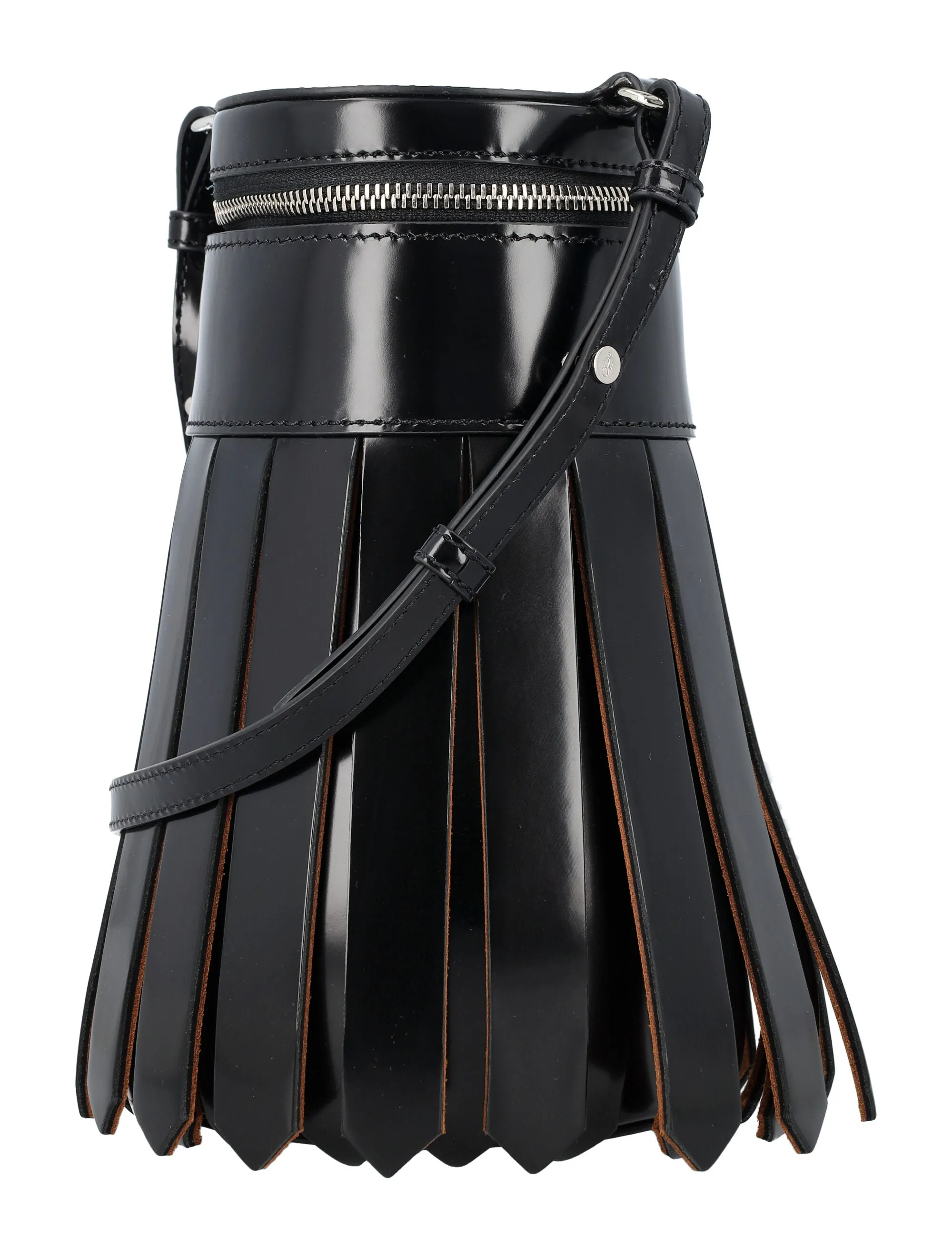 JW ANDERSON Elegant Mini Tassel Bucket Bag - Black Leather