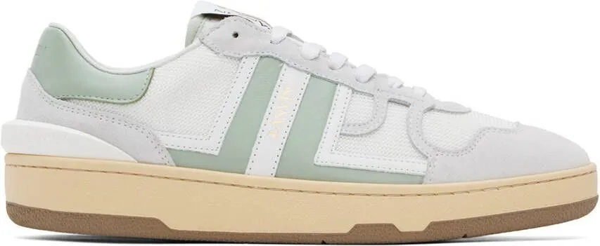 Lanvin White & Green Clay Sneakers