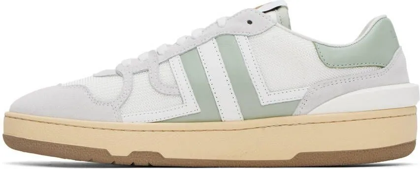 Lanvin White & Green Clay Sneakers