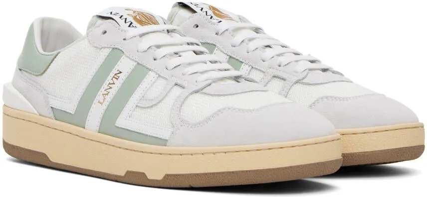 Lanvin White & Green Clay Sneakers