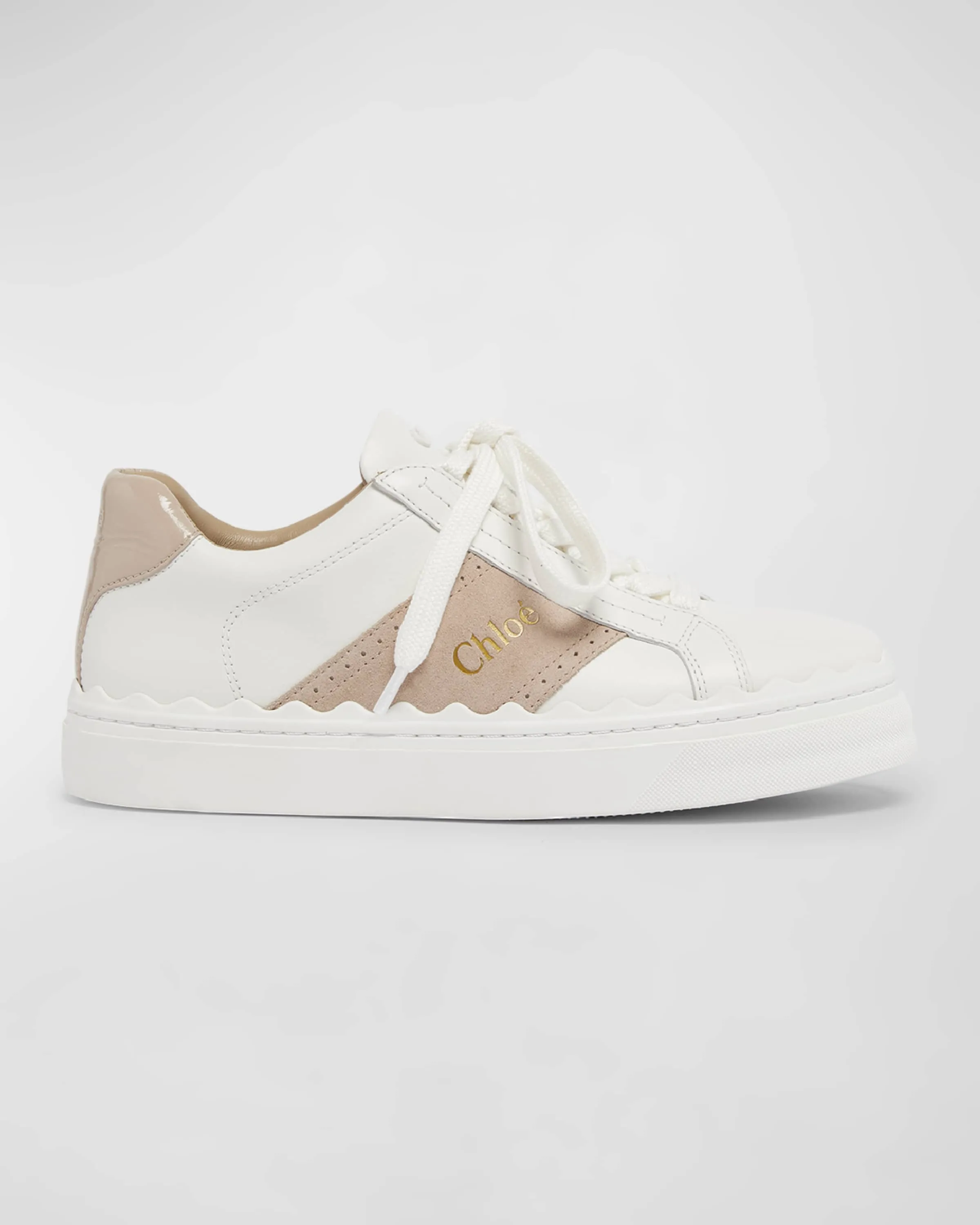 Lauren Mixed Leather Low-Top Sneakers