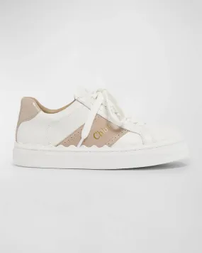 Lauren Mixed Leather Low-Top Sneakers