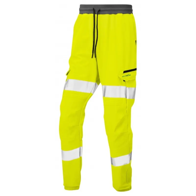 Leo Workwear JT01 Hawkridge EcoViz Hi-Vis Yellow Joggers