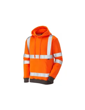 Leo Workwear - SS04 Goodleigh Class 3 Hooded Sweatshirt - Orange - 2020ppe Size S