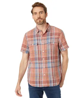 Lucky Brand Linen Plaid Short Sleeve Workwear Shirt Men's