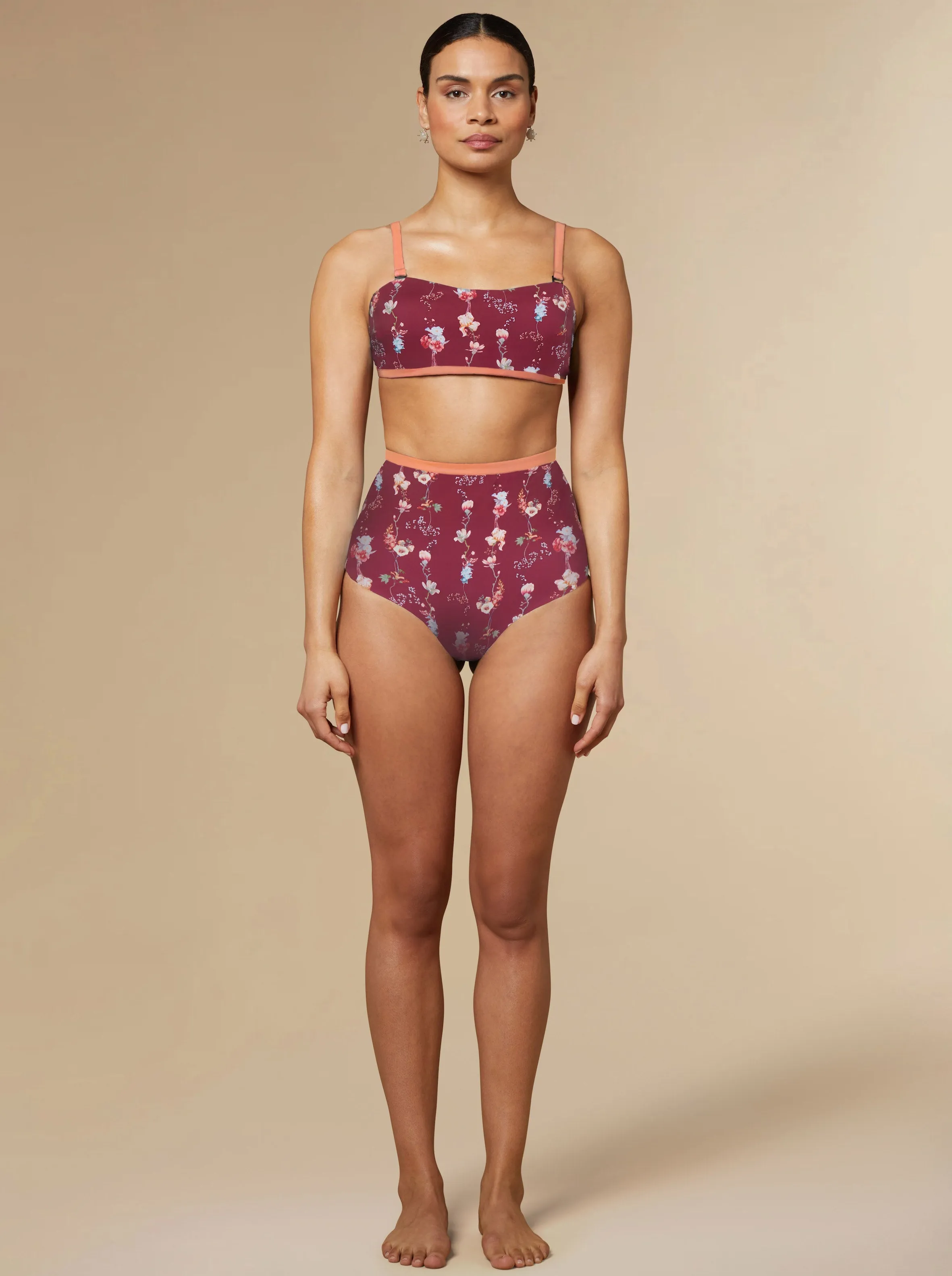 Lucy Bandeau Bikini Top Burgundy