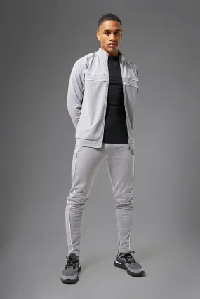 Man Active Piping Funnel Neck Tracksuit