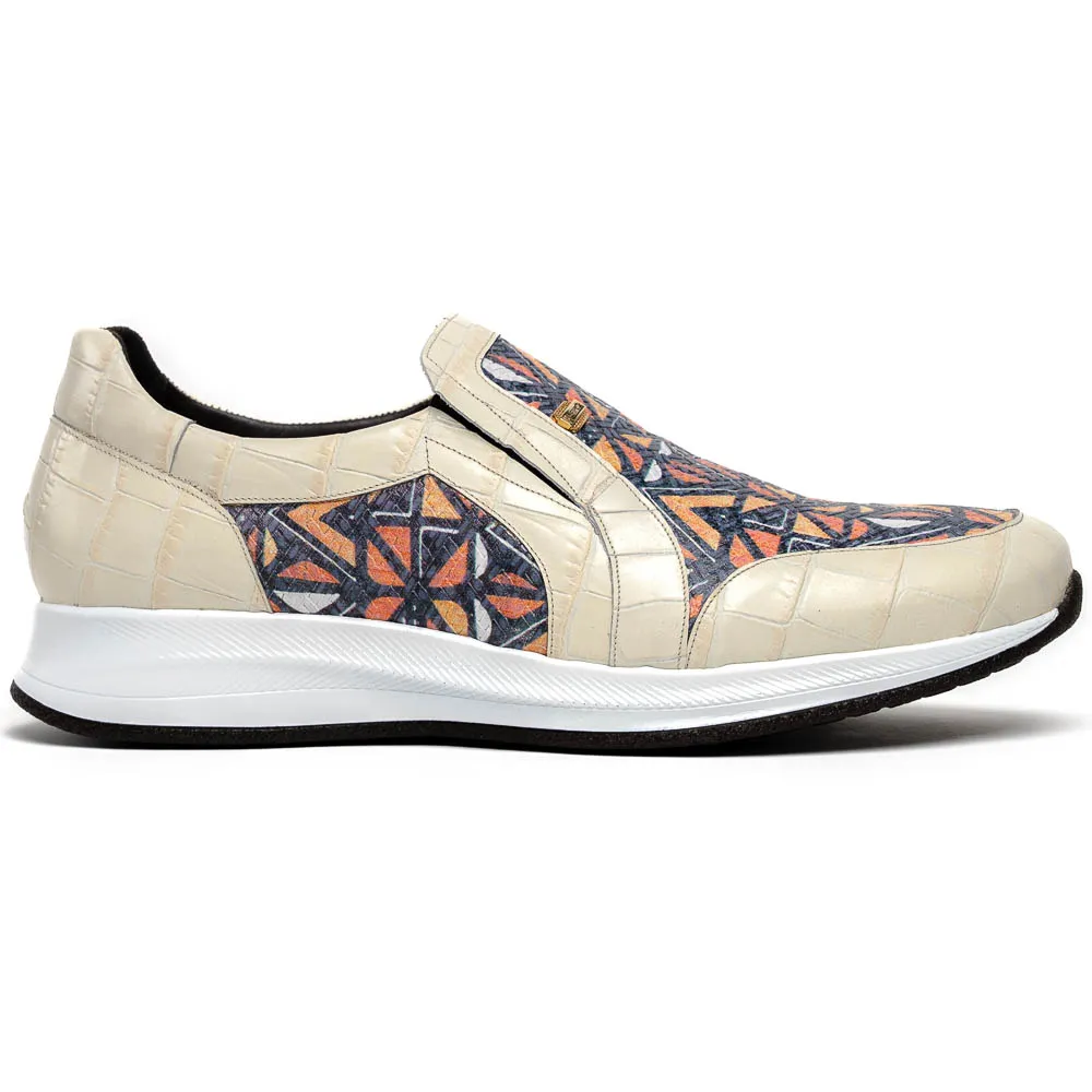 Maseratti Fresco 6003 Embossed Caiman & Azteca Sneakers Oryx