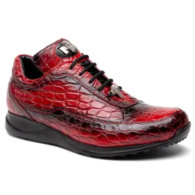 Mauri 8900/2 Alligator/ Nappa Sneakers Red/ Dirty Black