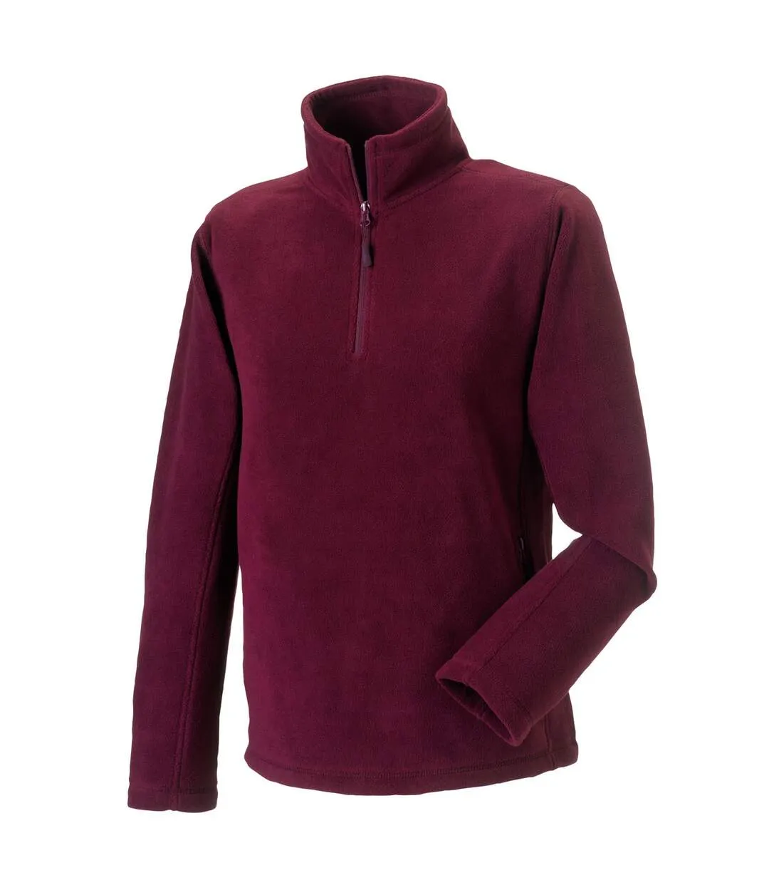 Mens quarter zip fleece top burgundy Russell