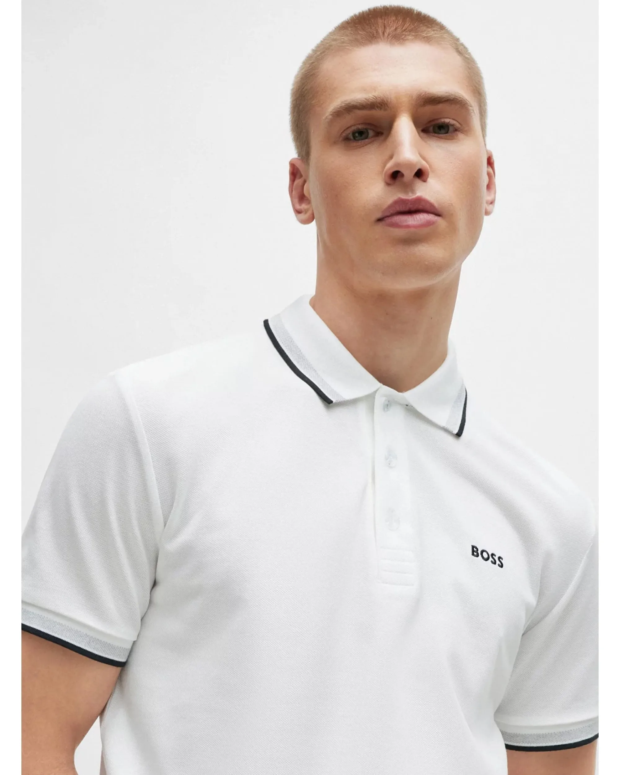 Mens Tipped Paddy Polo Shirt White