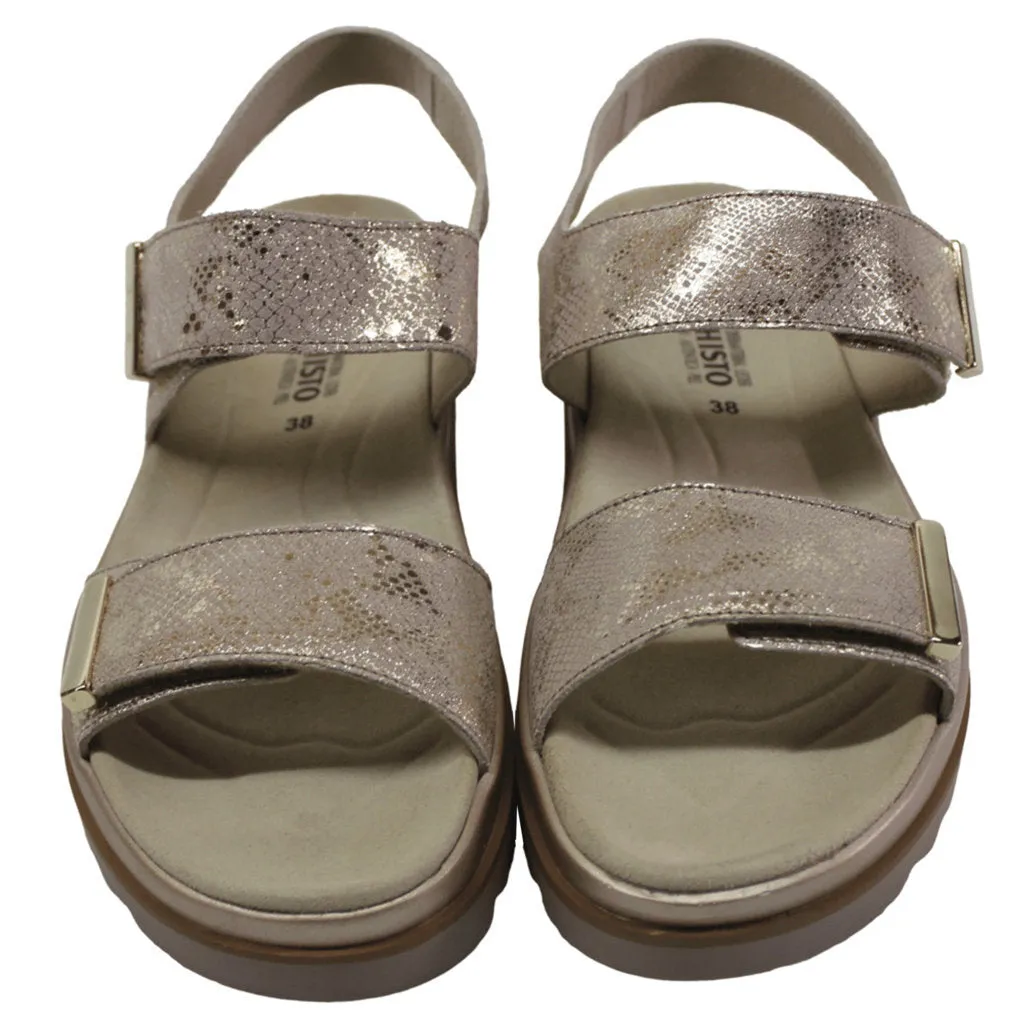 Mephisto Womens Sandals Dominica Metallic Leather - UK 5.5