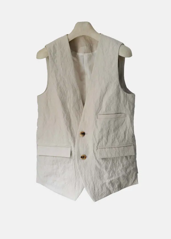 Metal Shrink Vest - ECRU