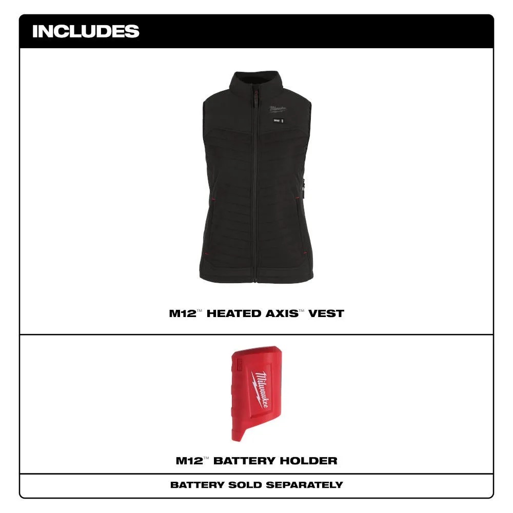 Milwaukee Tools M12 Women's Heated Axis Vest Black, Bare F300B