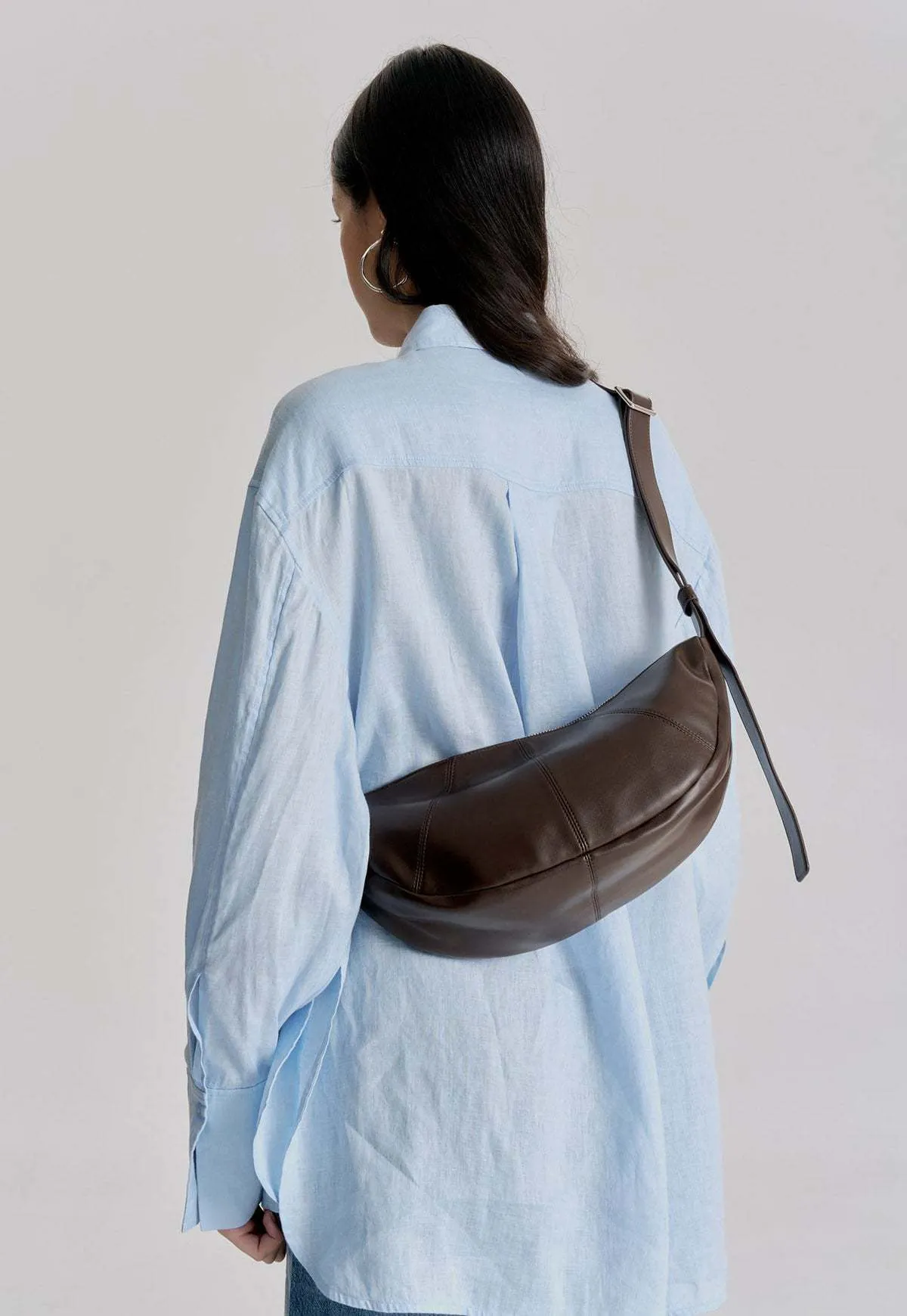 Mischa Crescent Bag - Dark Chocolate