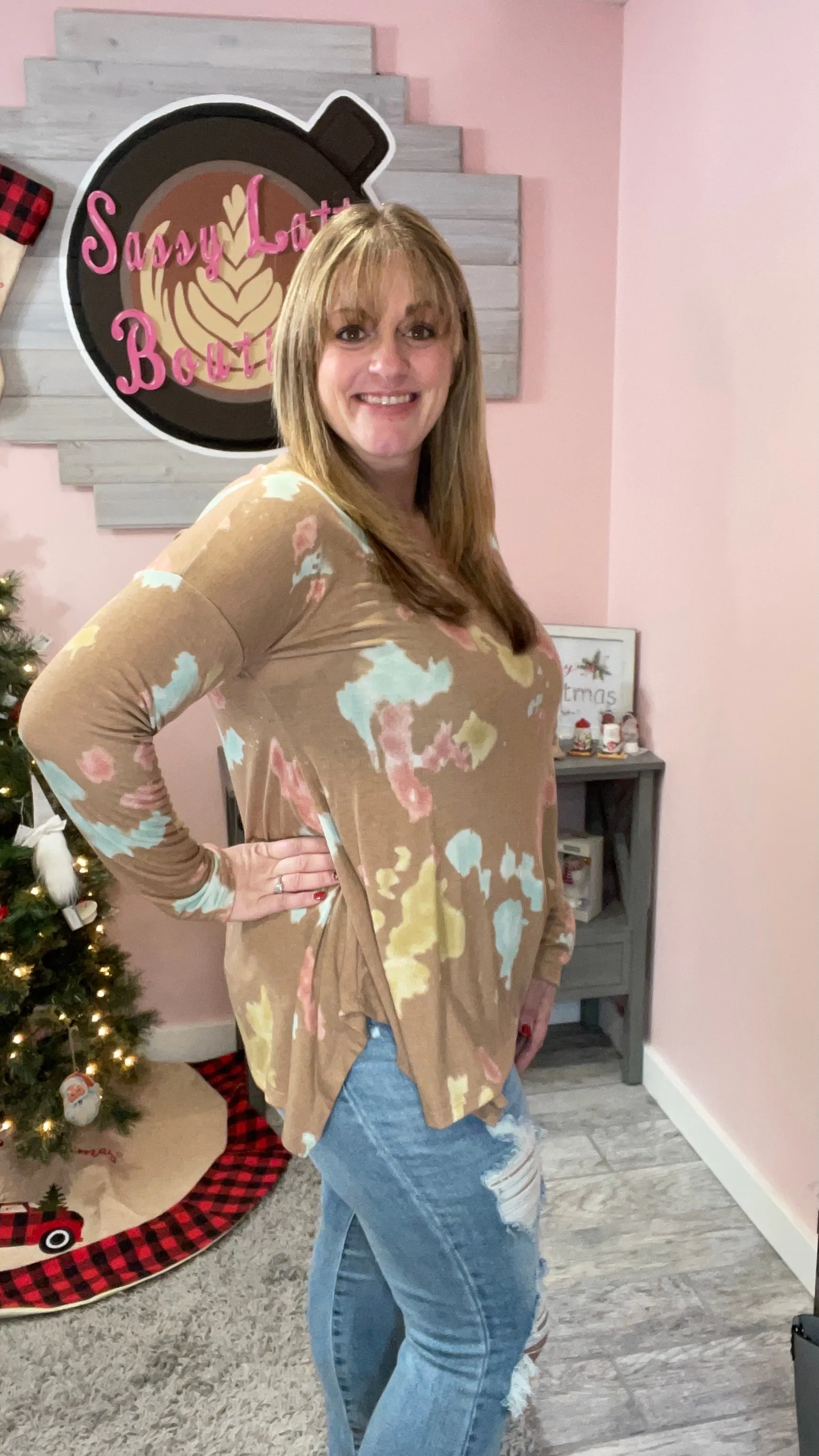 Mocha Tie Dye Sharkbite Tunic