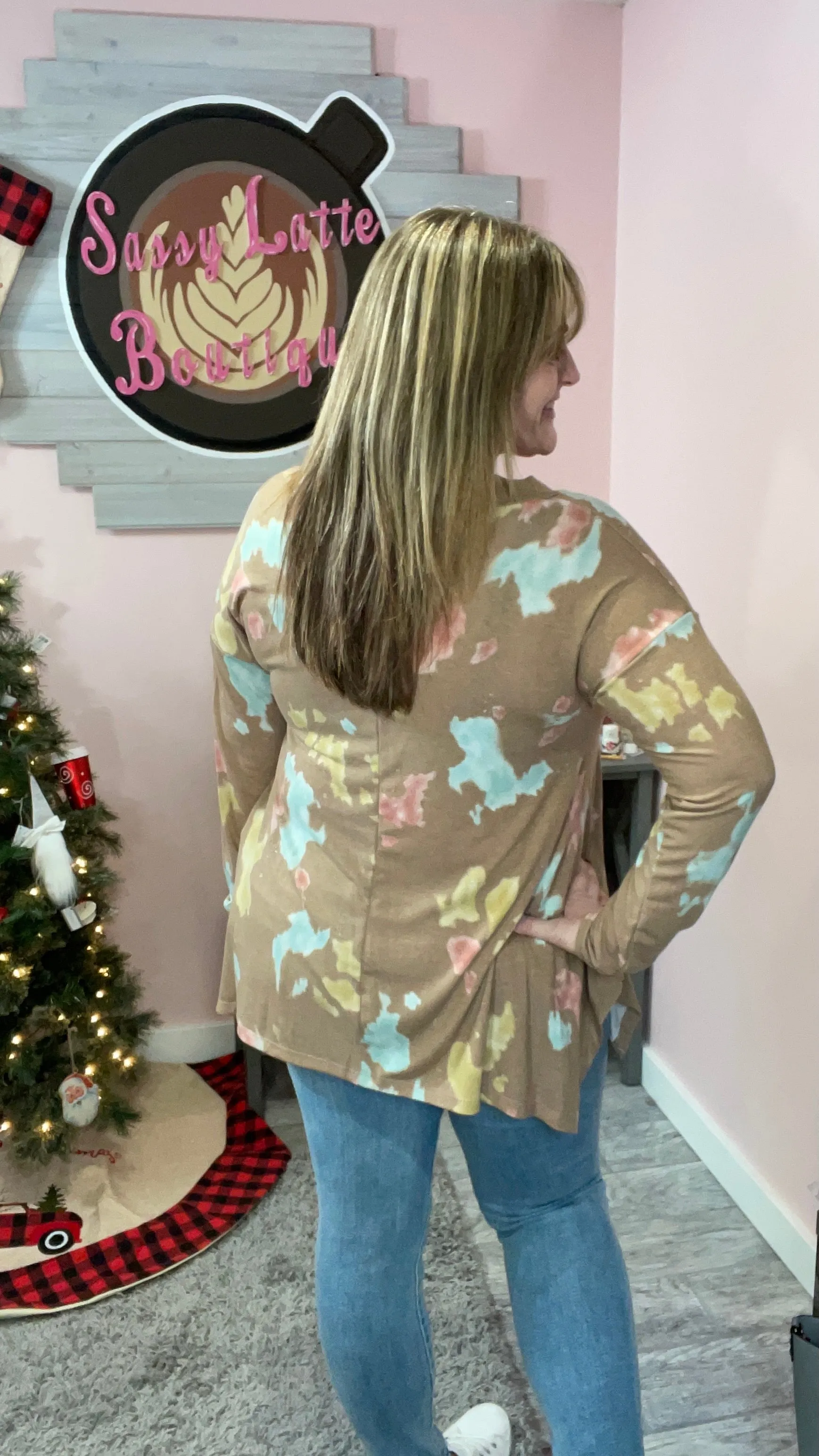 Mocha Tie Dye Sharkbite Tunic