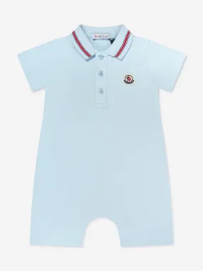 Moncler Enfant Baby Boys Polo Romper in Blue