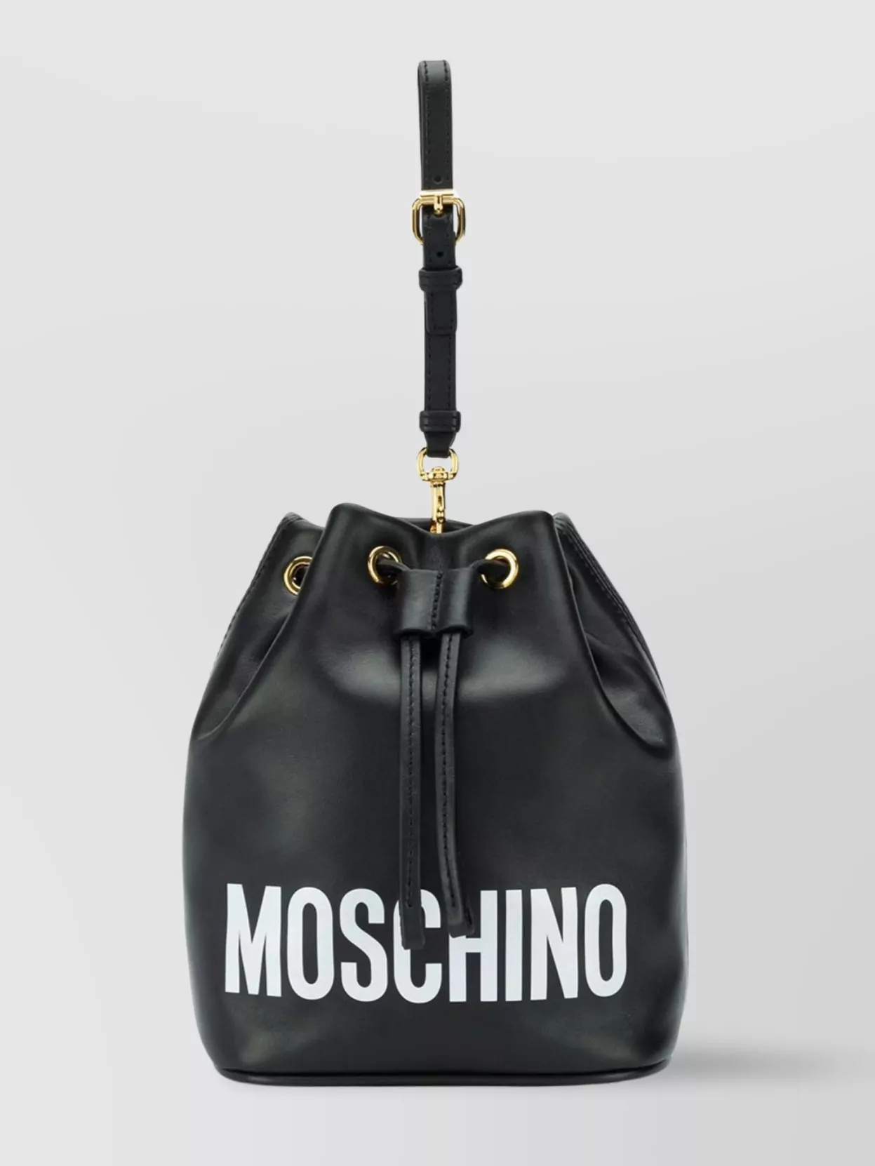 Moschino   Bucket bag with adjustable leather strap