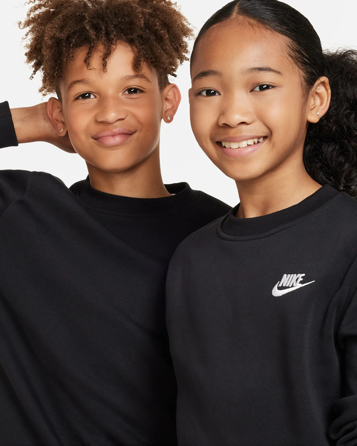 Nike Kids Nsw Club Fleece Crew - Black | SurfStitch