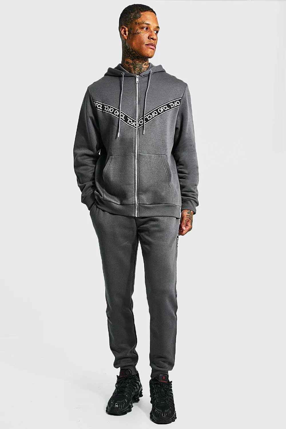 Ofcl Tape Zip Through Hooded Tracksuit