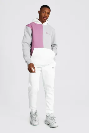 Official Man Colour Block Hooded Tracksuit