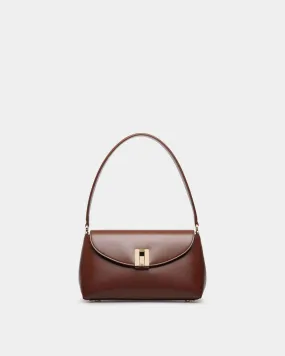 Ollam Small Top Handle Bag In Brown Leather 