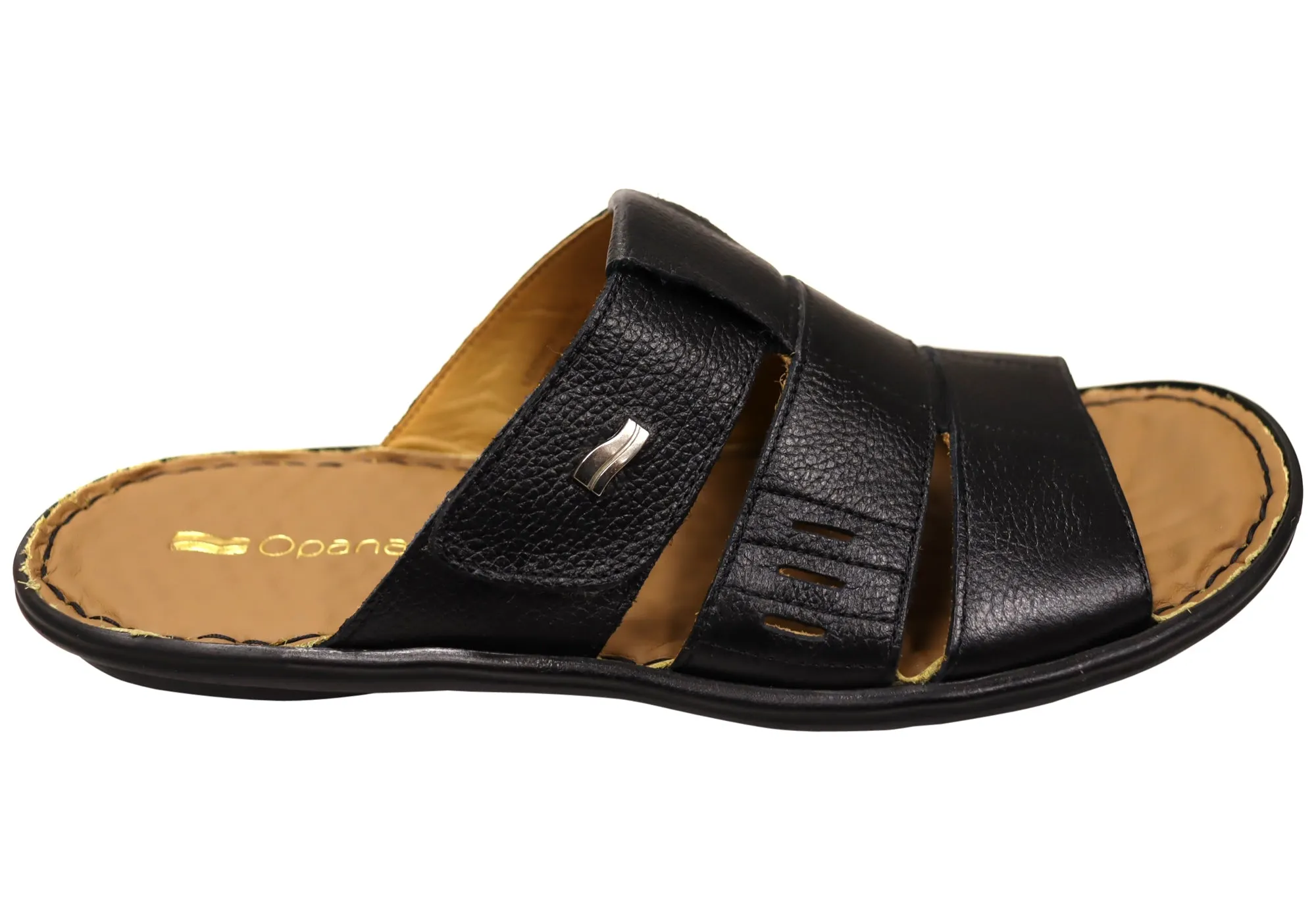 Opananken Andrew Mens Comfortable Brazilian Leather Slide Sandals