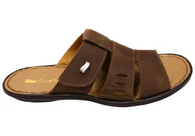 Opananken Andrew Mens Comfortable Brazilian Leather Slide Sandals