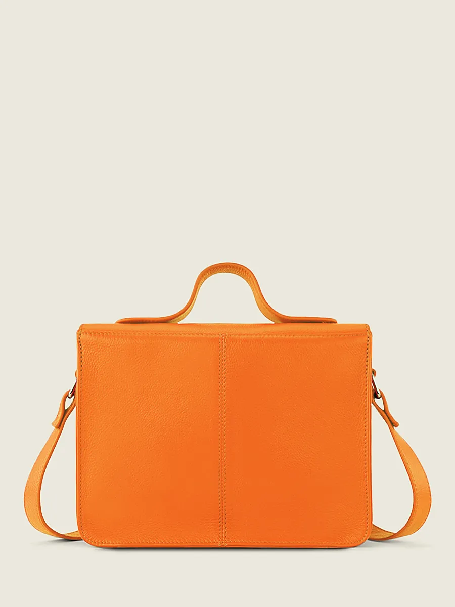 Orange Leather Cross-body Bag for Women - Mademoiselle George Sorbet Mango | PAUL MARIUS