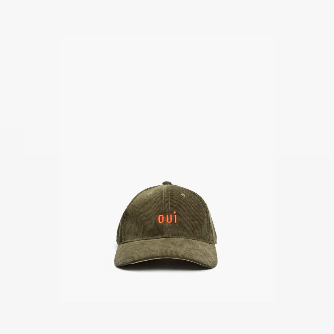 Oui Corduroy Baseball Hat (Olive)