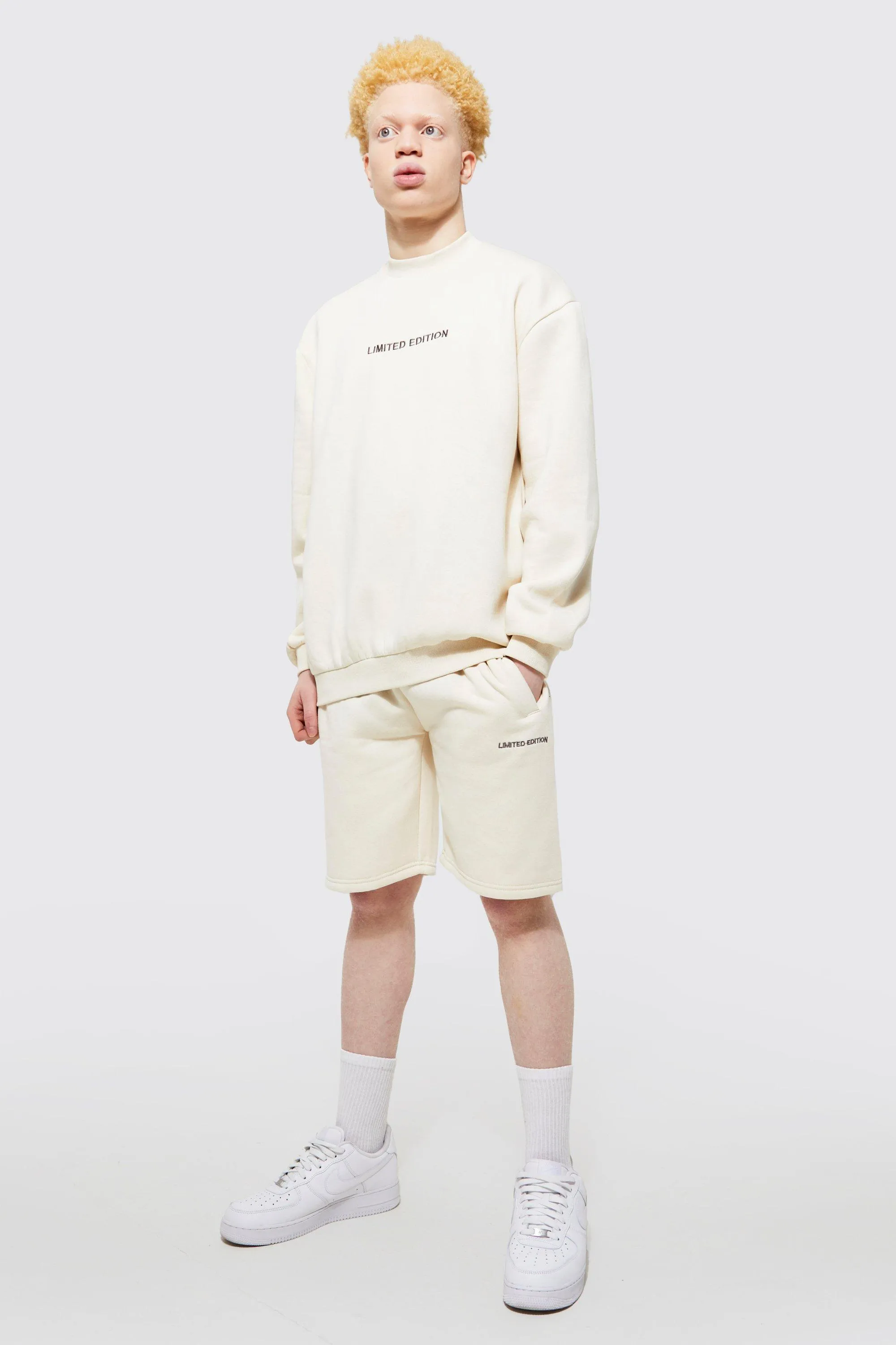 Oversized Limited Sweatshirt Short Tracksuit | boohooMAN UK