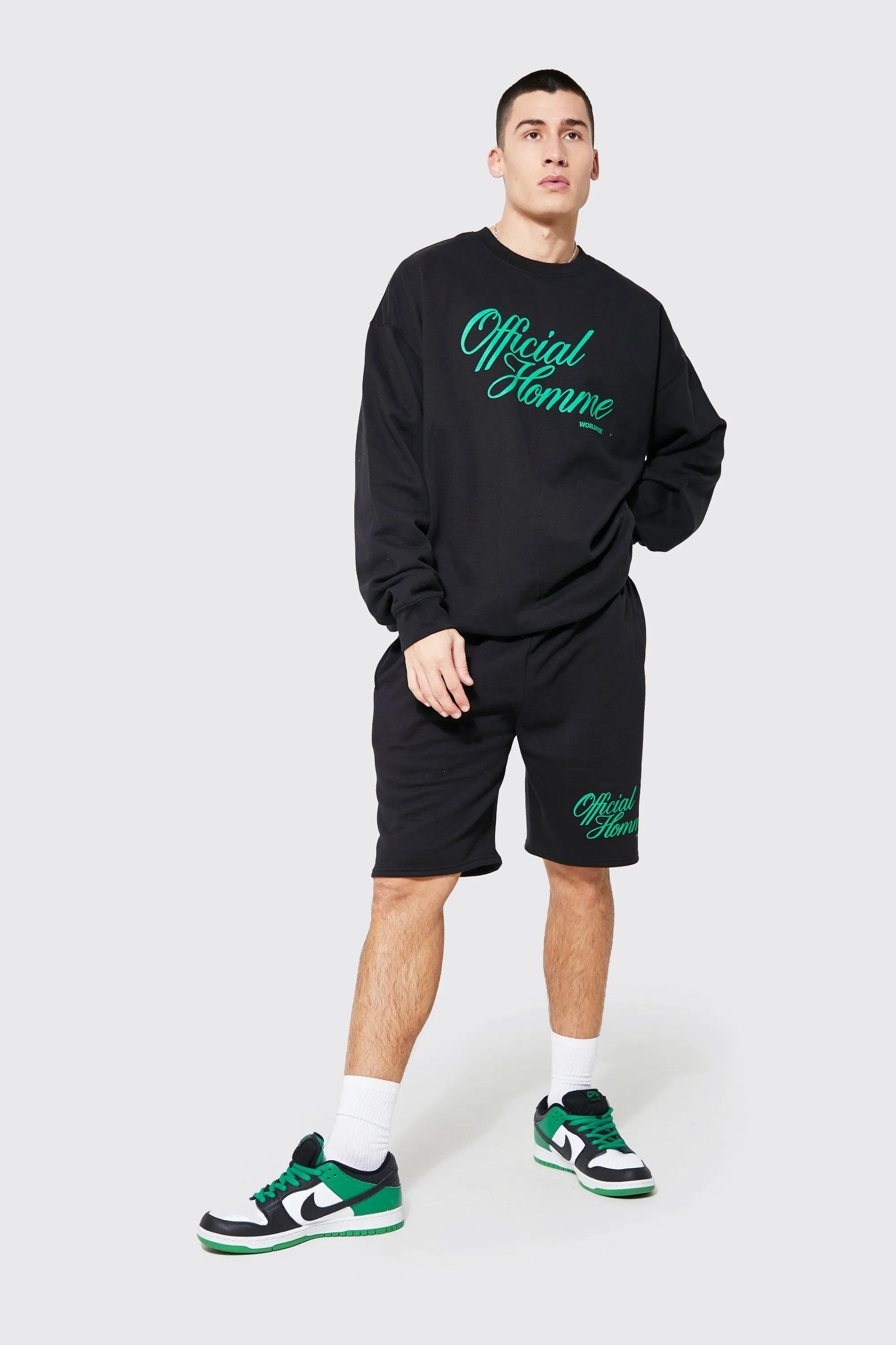 Oversized Official Homme Short Tracksuit | boohooMAN UK