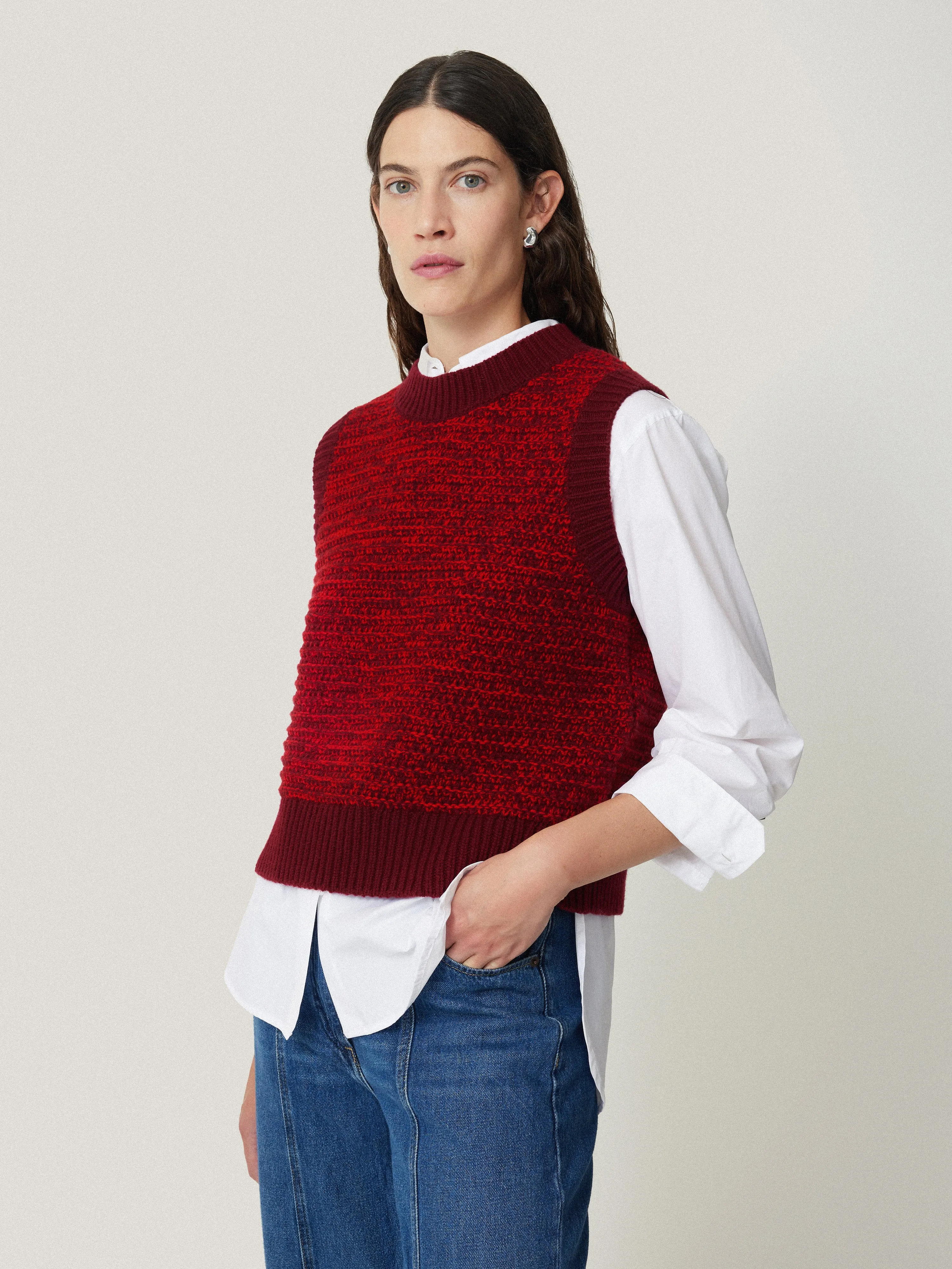 Perdi Knitted Tank | Red