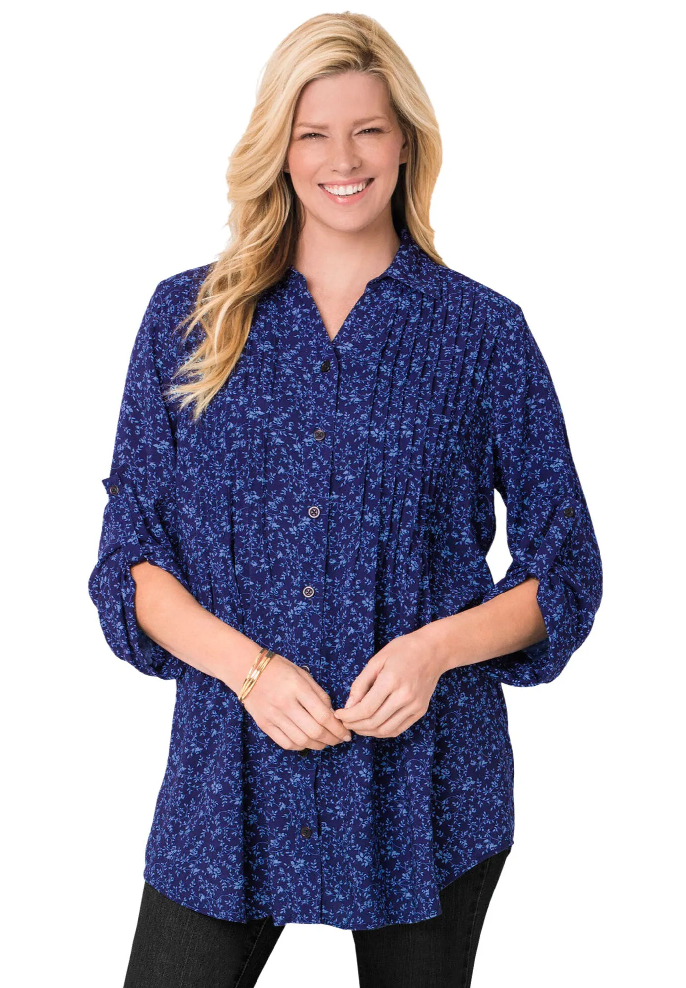 Pintucked Tunic Blouse