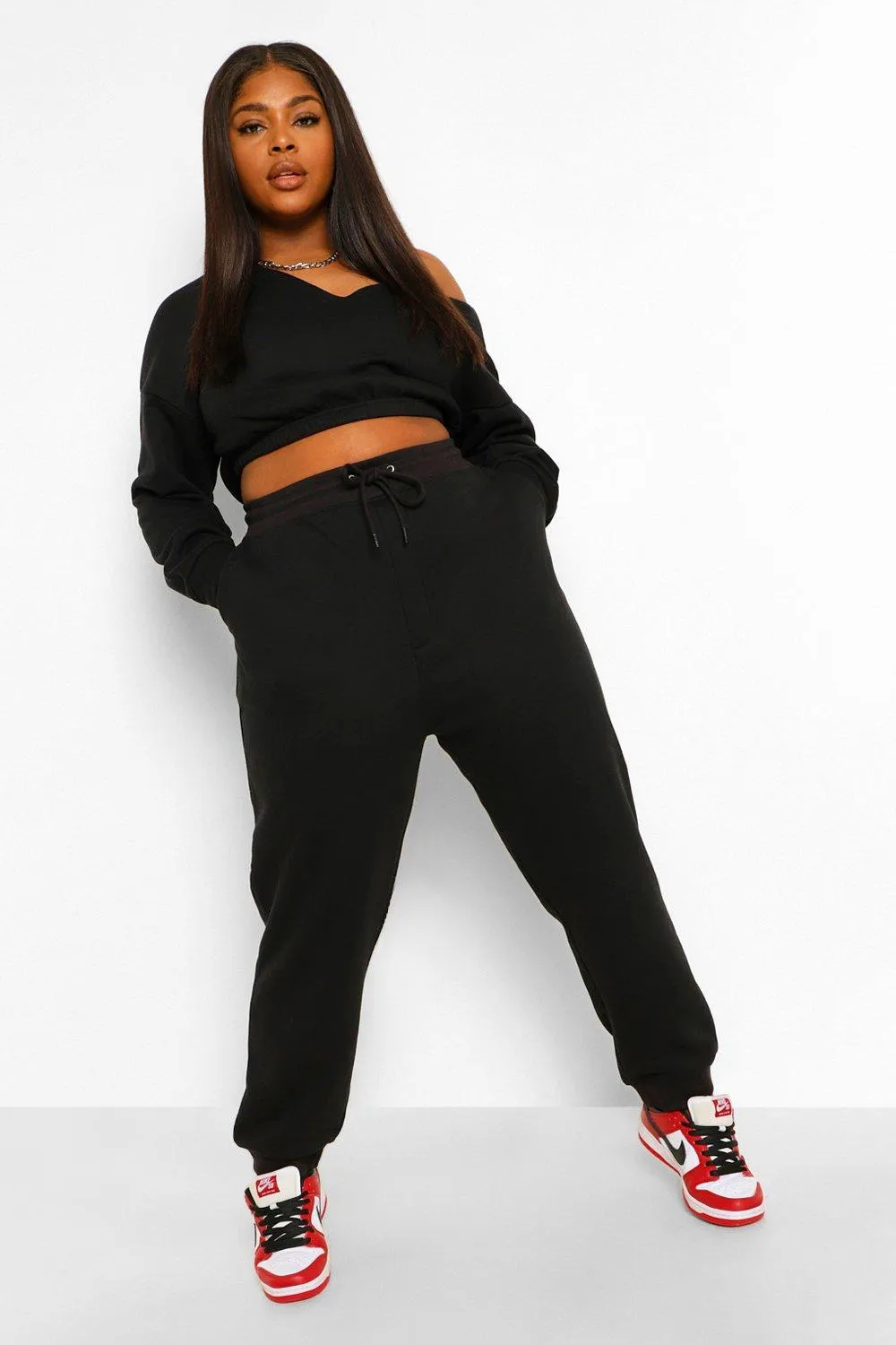 Plus V Neck Sweat Tracksuit