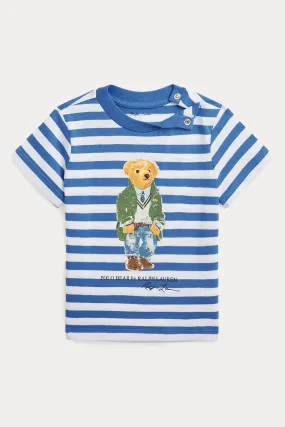 Polo Ralph Lauren Kids 18-24 Aylk Erkek Bebek izgili Polo Bear T-shirt