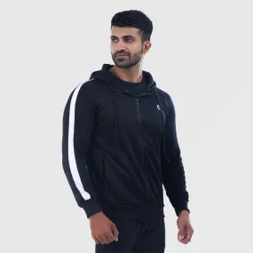 Poly Tracksuit Zipper Hoodie (Black)