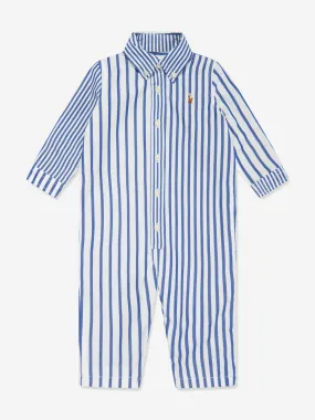 Ralph Lauren Baby Boys Striped Romper in Blue